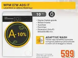 Expert Whirlpool WPM 07W ADS IT LAVATRICE A CARICA FRONTALE offerta