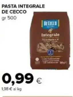 Tigre Amico Pasta integrale DE CECCO offerta