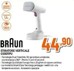 Expert BRAUN STIRATORE VERTICALE GS5011PU offerta