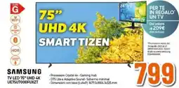 Expert SAMSUNG TV LED 75" UHD 4K UE75U7000FUXZT offerta