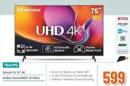 Expert Hisense Smart TV 75" 4K Dolby Vision/HDR 10+/HLG 75A69Q offerta