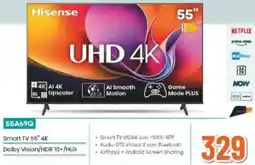 Expert Hisense Smart TV 55" 4K Dolby Vision/HDR 10+/HLG 55A69Q offerta