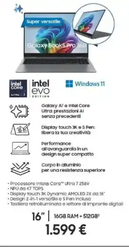 Expert SAMSUNG Galaxy Book5 Pro 360 offerta