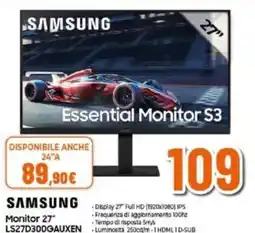 Expert SAMSUNG Monitor 27" LS27D300GAUXEN offerta