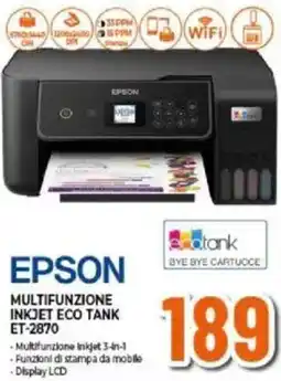 Expert EPSON MULTIFUNZIONE INKJET ECO TANK ET-2870 offerta