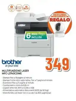 Expert Brother MULTIFUNZIONE LASER MFC-L3740CDWE offerta