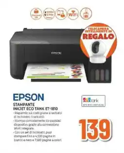 Expert EPSON STAMPANTE INKJET ECO TANK ET-1810 offerta
