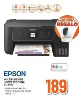 Expert EPSON MULTIFUNZIONE INKJET ECO TANK ET-2870 offerta