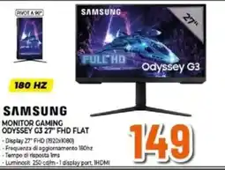 Expert SAMSUNG MONITOR GAMING ODYSSEY G3 27" FHD FLAT offerta