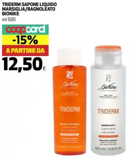 Coop Triderm sapone liquido marsiglia/bagnoleato BIONIKE offerta