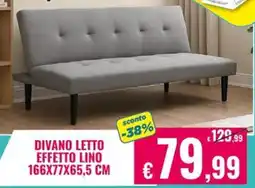 Satur Divano letto effetto lino 166X77X65,5 CM offerta