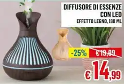 Satur Diffusore di essenze con LED effetto legno offerta