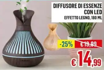 Satur Diffusore di essenze con LED effetto legno offerta