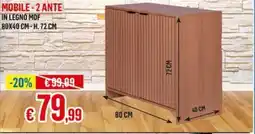 Satur Mobile-2 ante in legno mdf 80x40 cm-H. 72 cm offerta