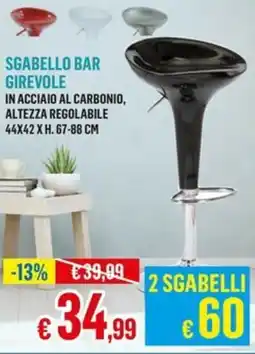 Satur Sgabello bar girevole offerta