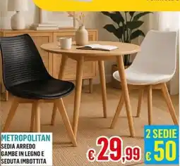 Satur Metropolitan sedia arredo gambe in legno e seduta imbottita offerta