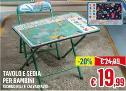 Satur Tavolo e sedia per bambini offerta