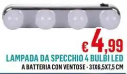 Satur Lampada da specchio 4 bulbi LED offerta