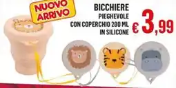 Satur Bicchiere pieghevole con coperchio in silicone offerta