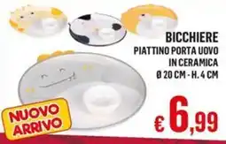 Satur Bicchiere piattino porta uovo in ceramica offerta