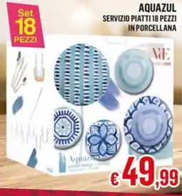 Satur Aquazul servizio piatti 18 pezzi in porcellana offerta