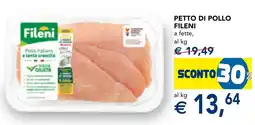 Esselunga Petto di pollo FILENI offerta