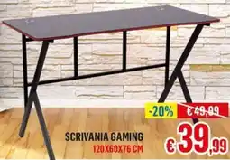 Satur Scrivania gaming 120x60x76 cm offerta