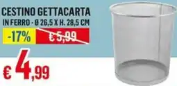 Satur Cestino gettacarta in ferro offerta