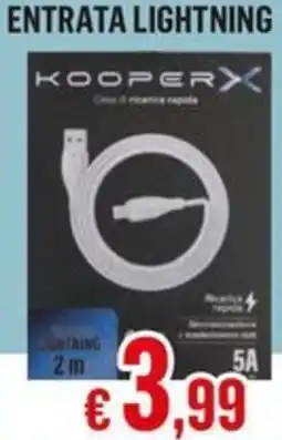 Satur Kooper cavo ricarica veloce 2 metri entrata lightning offerta