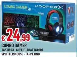 Satur KOOPER Combo gamer tastiera - cuffie- adattatore splitter mouse - tappetino offerta