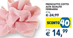Esselunga Prosciutto cotto alta qualità ferrarini offerta