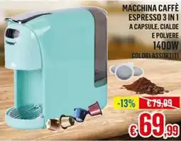 Satur Kooper macchina caffè espresso 3 in 1 offerta