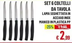 Satur Set 6 coltelli da tavola offerta