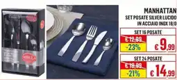 Satur Manhattan set posate silver lucido in acciaio inox 18/0 offerta