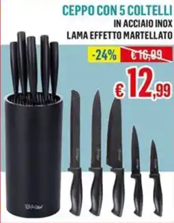Satur Ceppo con 5 coltelli offerta