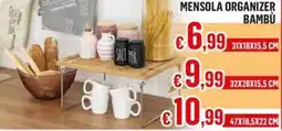 Satur Mensola organizer bambù offerta