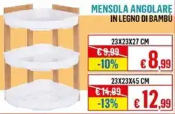 Satur Mensola angolare in legno di bambù offerta