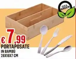 Satur Portaposate in bambù 28x18x7 cm offerta