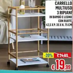 Satur Carrello multiuso 3 ripiani offerta