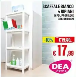 Satur Scaffale bianco 4 ripiani offerta
