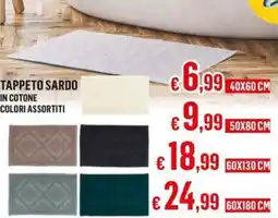 Satur Tappeto sardo in cotone colori assortiti offerta