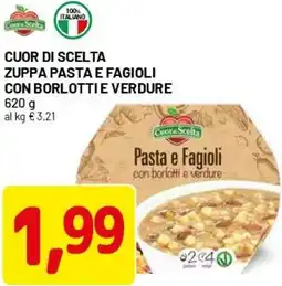 DPiù Cuor di scelta zuppa pasta e fagioli con borlottie verdure offerta