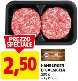 DPiù Hamburger di salsiccia offerta
