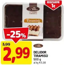 DPiù Delidor tiramisù offerta