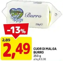 DPiù Cuor di malga burro offerta