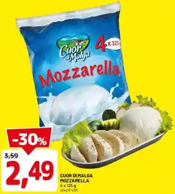 DPiù Cuor di malga mozzarella offerta