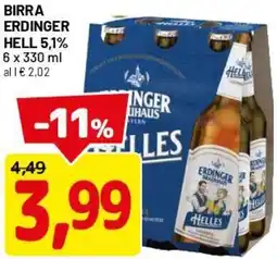 DPiù Birra erdinger hell 5,1% offerta