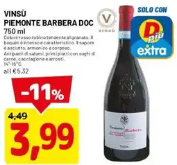 DPiù Vinsù piemonte barbera doc offerta