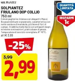 DPiù Solpiantez friulano dop collio offerta