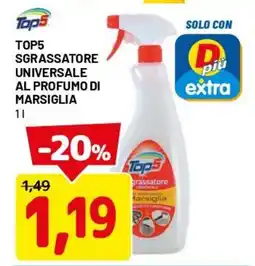 DPiù Top5 sgrassatore universale al profumo di marsiglia offerta